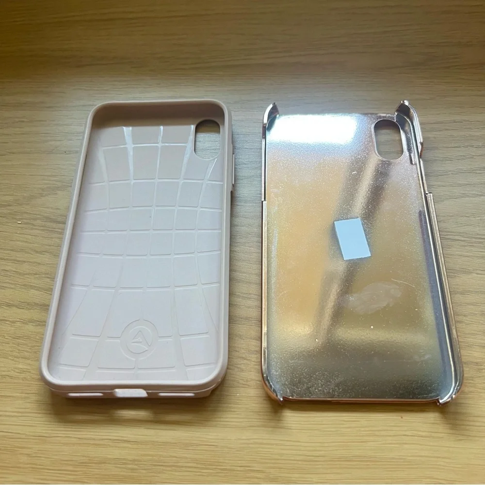 2 iPhone X Cases Bundle LuMee Duo & Rose Gold Phone Cases